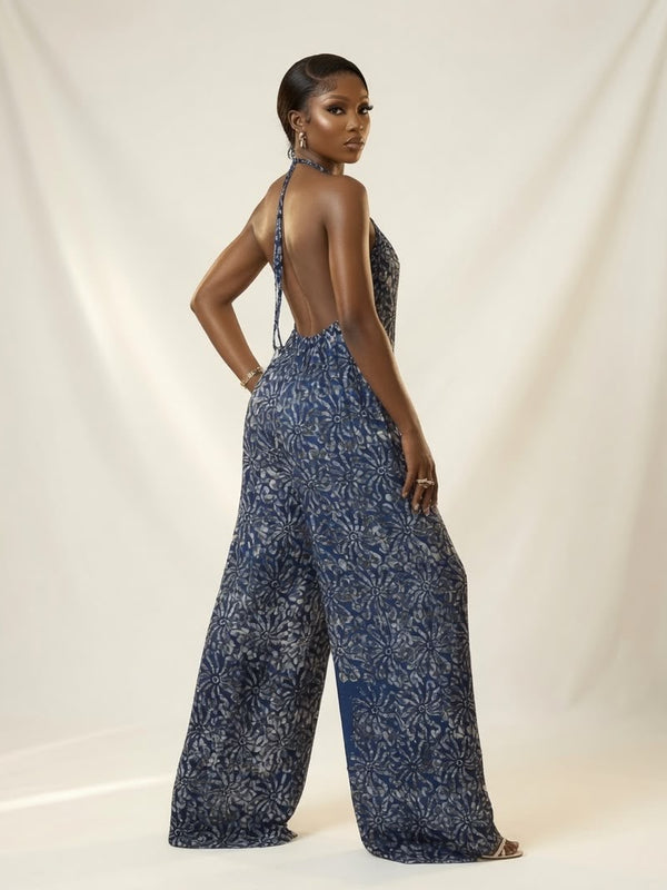 SHANON ADIRE COTTON OPEN BACK JUMPSUIT