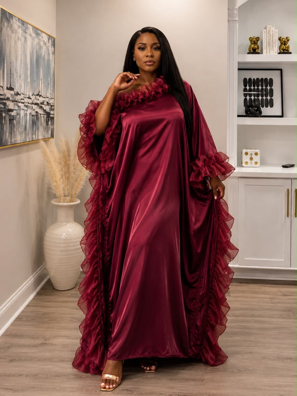 Ruby Luxe Silk Kaftan – Luxury Oversized Silk Resort wear & Loungewear