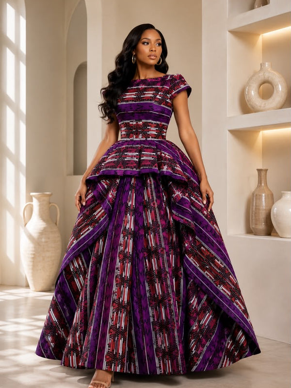 Adanna Ankara 2-Piece Tiered Skirt & Top Set
