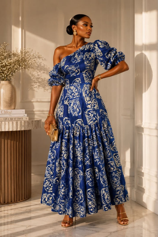 Zeena Adire Cotton Midi Dress