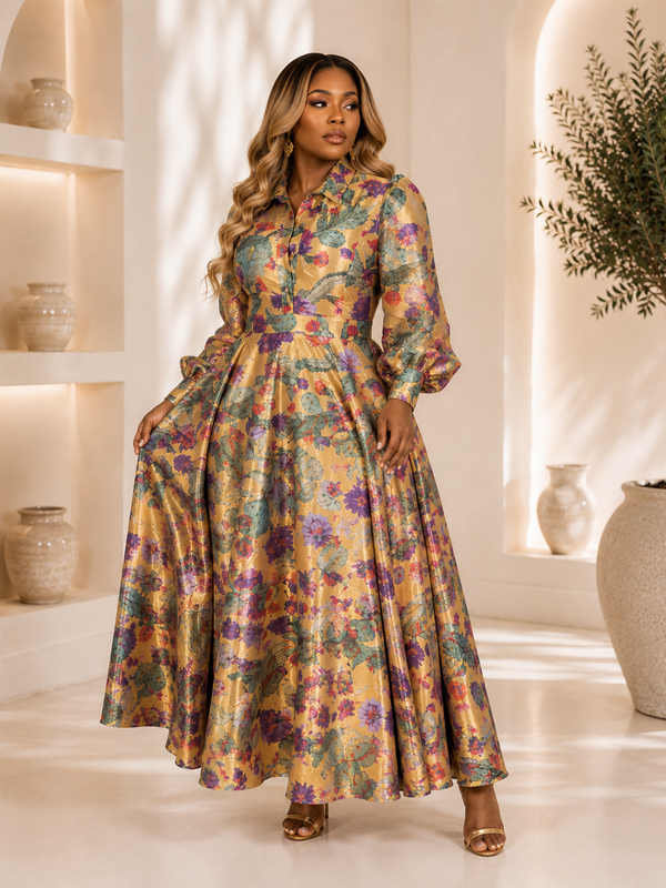 Elara Botanical Luxe Dress