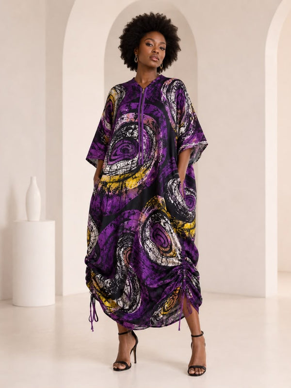 PHYNA ADIRE HOODIE KAFTAN