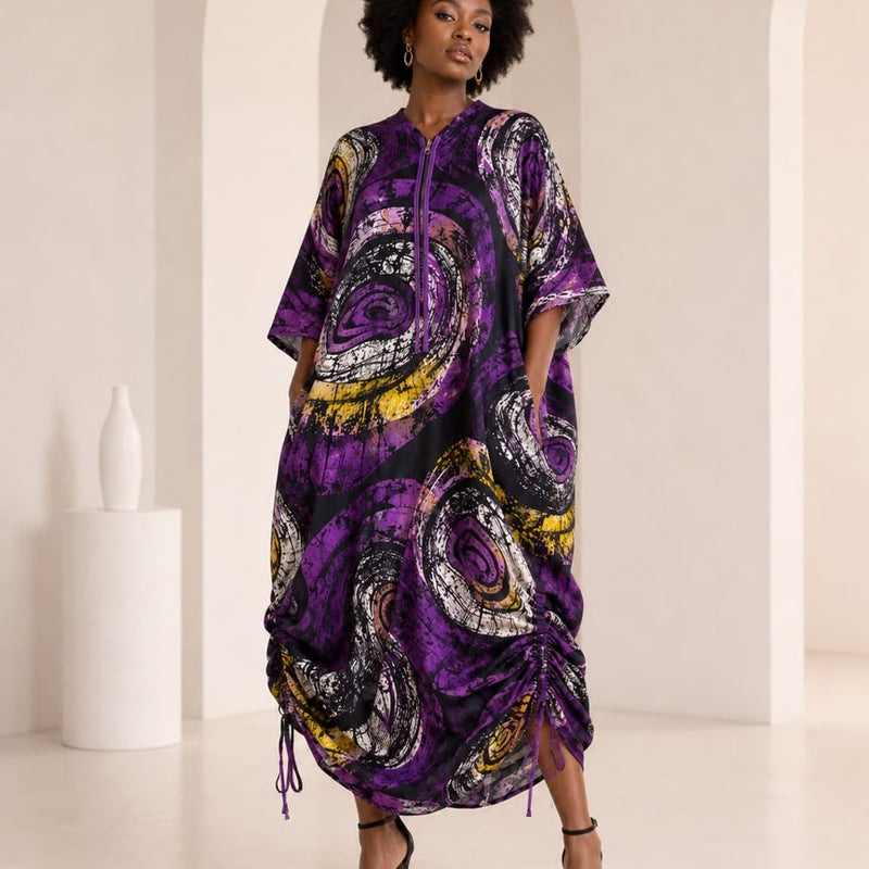 PHYNA ADIRE HOODIE KAFTAN