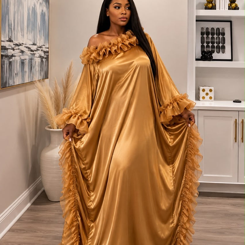 Ruby Luxe Silk Kaftan – Luxury Oversized Silk Resort wear & Loungewear