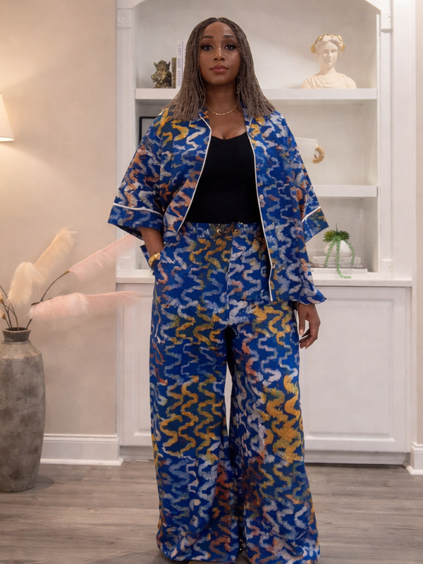 Kalani Adire 2-Piece Pant Set
