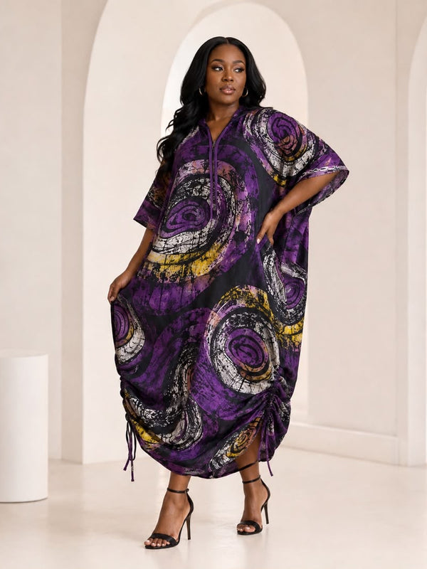 PHYNA ADIRE HOODIE KAFTAN