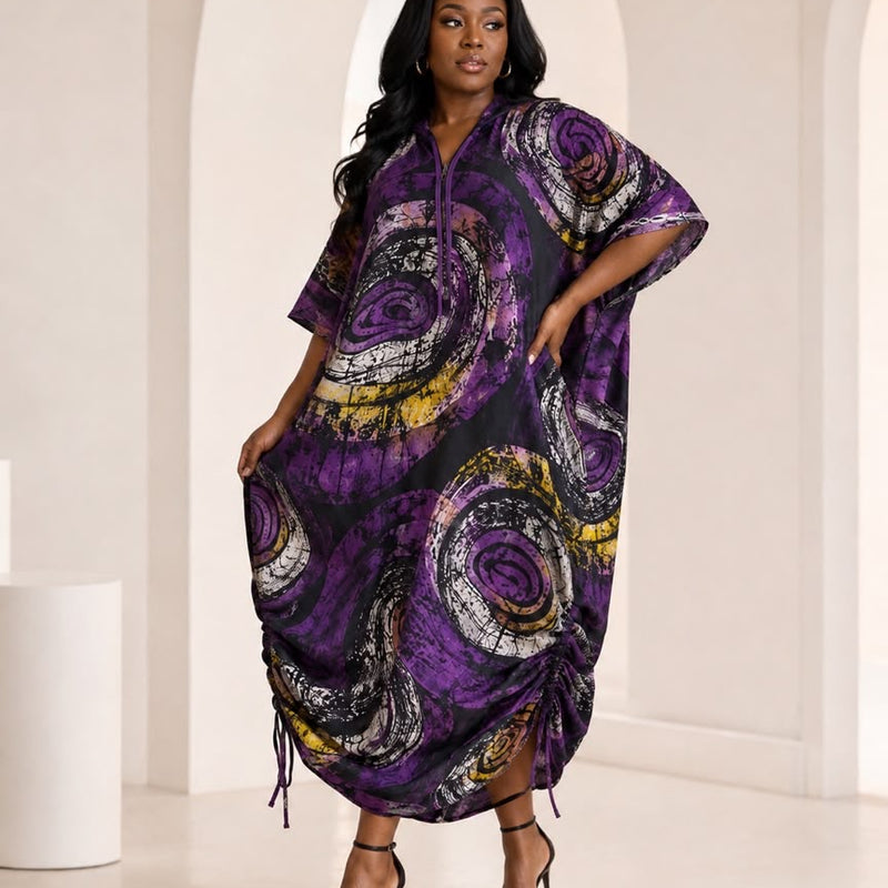 PHYNA ADIRE HOODIE KAFTAN