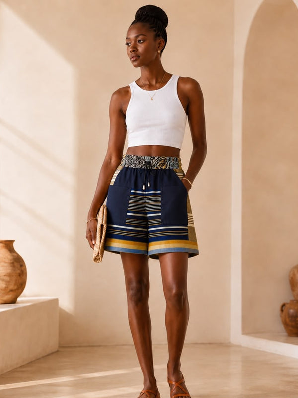The Ade Handwoven Aso-Oke Shorts | AsoElan