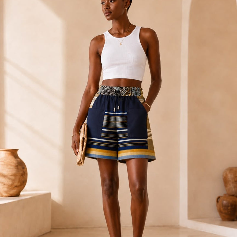 The Ade Handwoven Aso-Oke Shorts | AsoElan