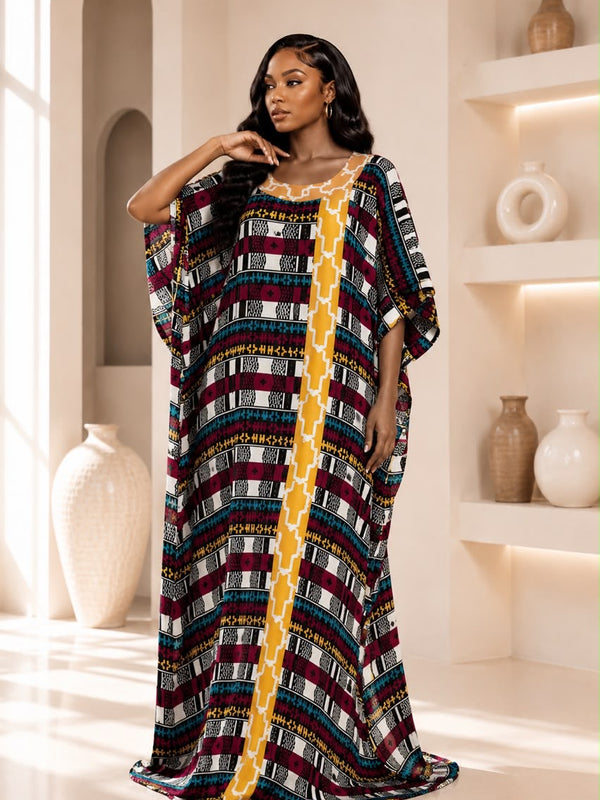 Vikky Adire Kaftan Maxi Dress