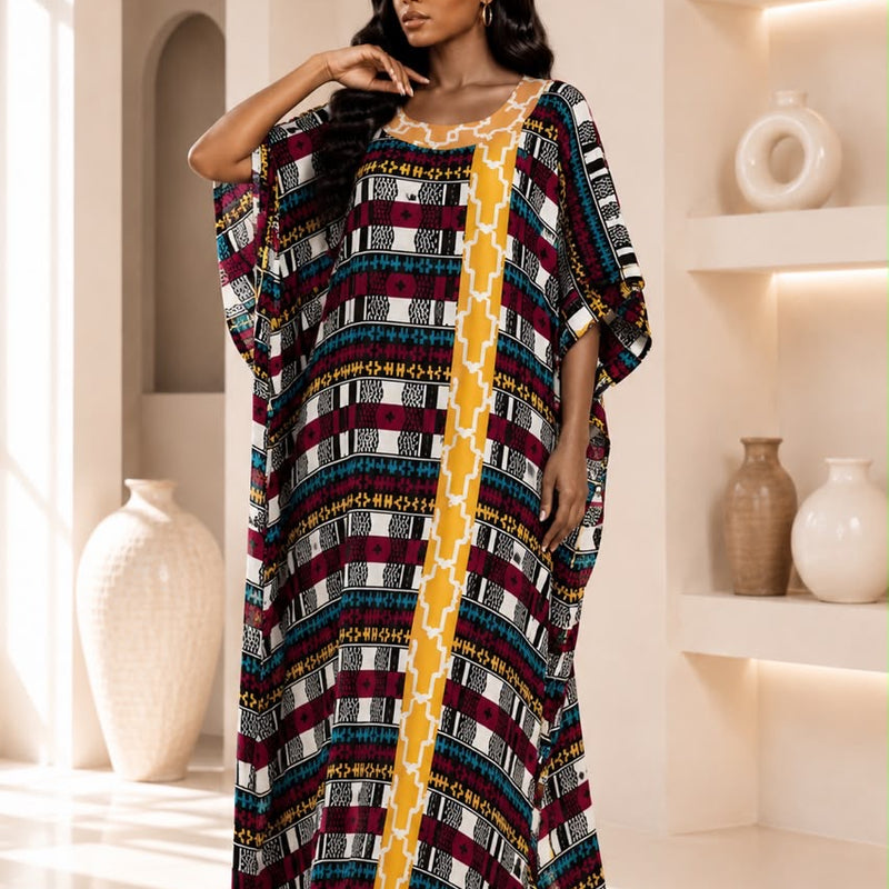 Vikky Adire Kaftan Maxi Dress