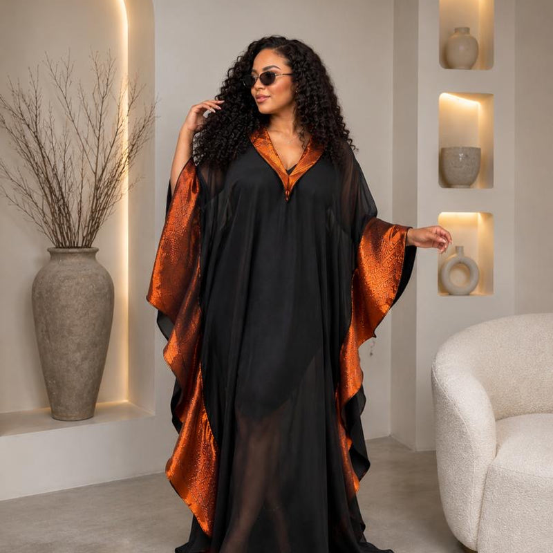 Sanya Luxe Boubou Kaftan | Premium African Silk & Satin Dress