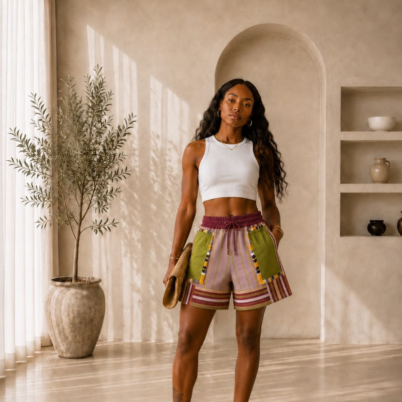 The Ade Handwoven Aso-Oke Shorts | AsoElan