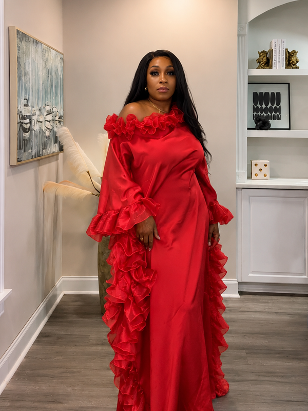 Ruby Luxe Silk Kaftan – Luxury Oversized Silk Resort wear & Loungewear