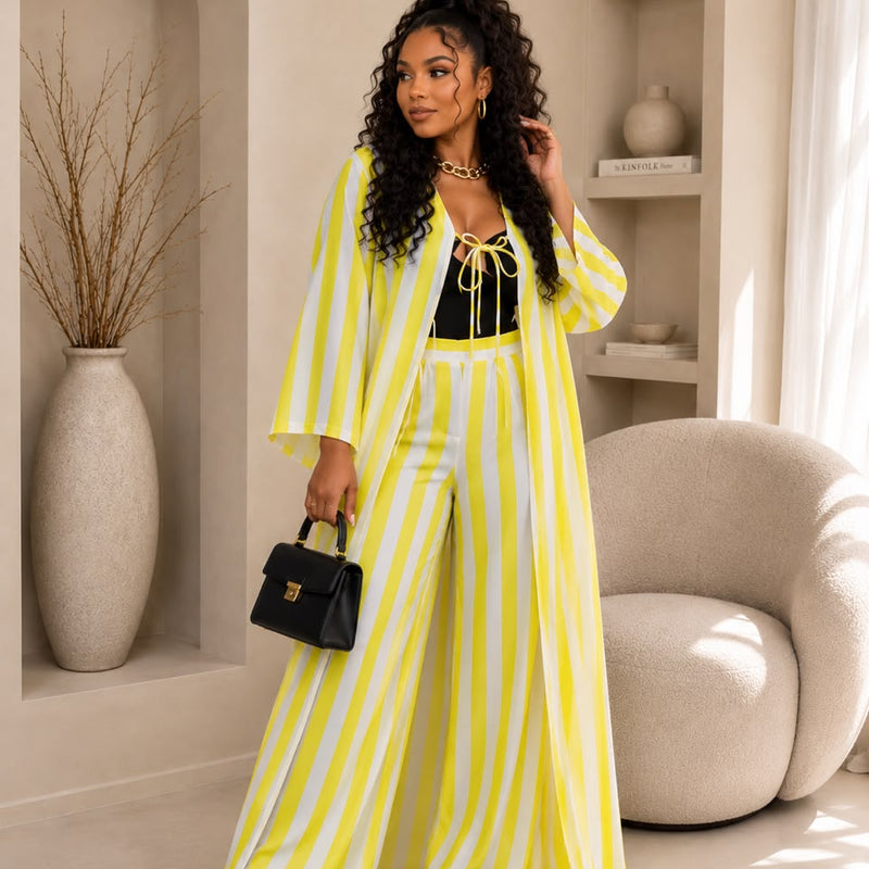ALEX STRIPPED 2 -PIECE PANT SET