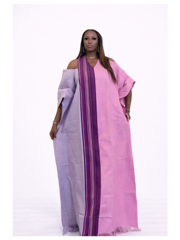 ABY Patch Flowy Kaftan Dress – 54” Luxe Boubou | African Aso Oke Statement Kaftan