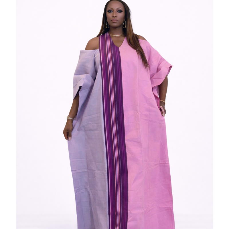ABY Patch Flowy Kaftan Dress – 54” Luxe Boubou | African Aso Oke Statement Kaftan