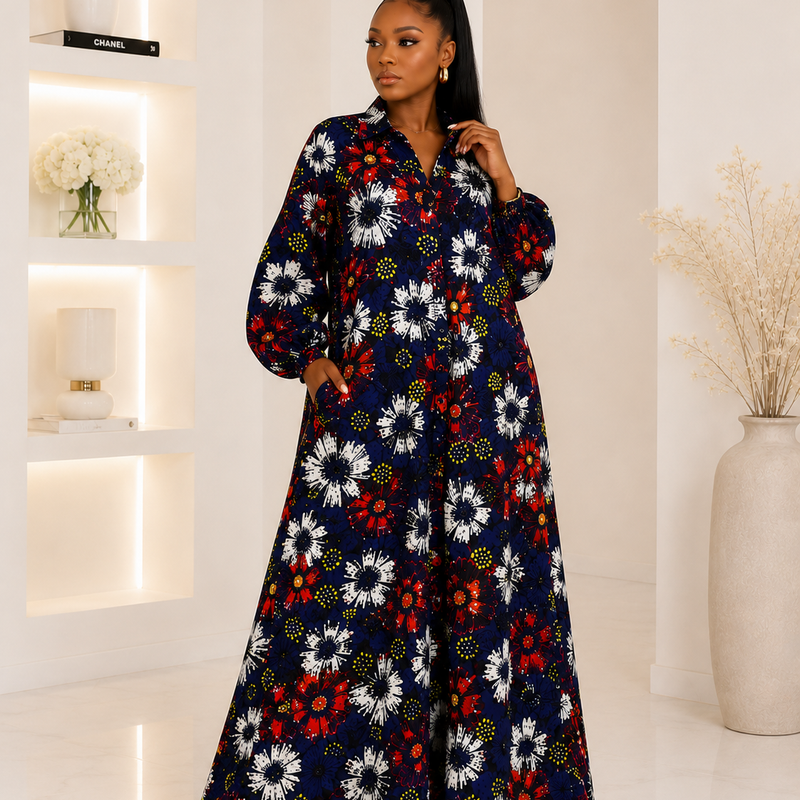 The Zaria Button-Down Shirt Dress