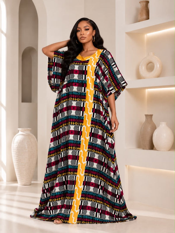 Vikky Adire Kaftan Maxi Dress
