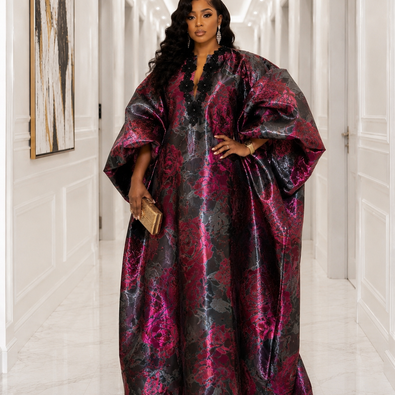 Jadel Liquid Organza Luxe Boubou Kaftan – Luxury African Kaftan Dress | Elegant Statement Occasion Wear