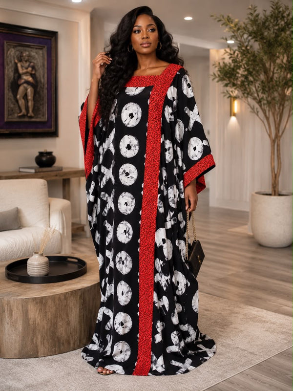 Vikky Adire Kaftan Maxi Dress