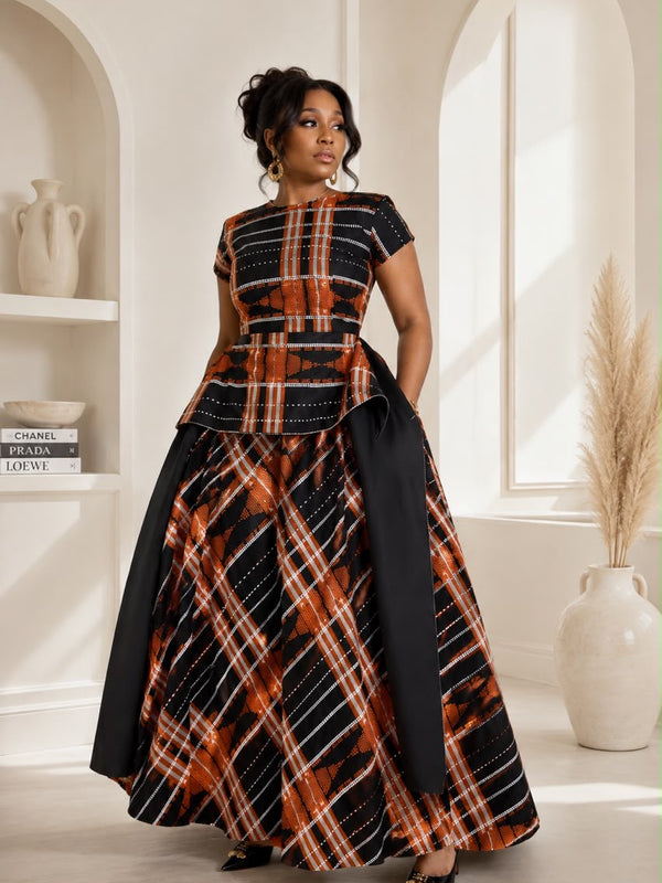 Adanna Ankara 2-Piece Tiered Skirt & Top Set