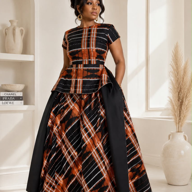 Adanna Ankara 2-Piece Tiered Skirt & Top Set