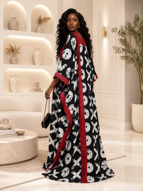 Vikky Adire Kaftan Maxi Dress