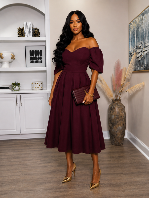 Hilda Off-The-Shoulder Midi Dress