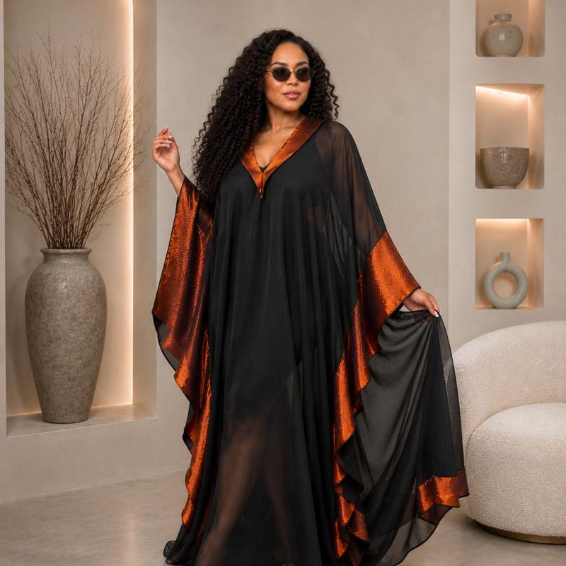Sanya Luxe Boubou Kaftan | Premium African Silk & Satin Dress