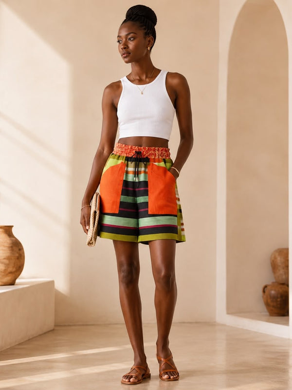The Ade Handwoven Aso-Oke Shorts | AsoElan