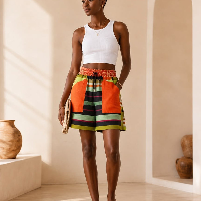 The Ade Handwoven Aso-Oke Shorts | AsoElan