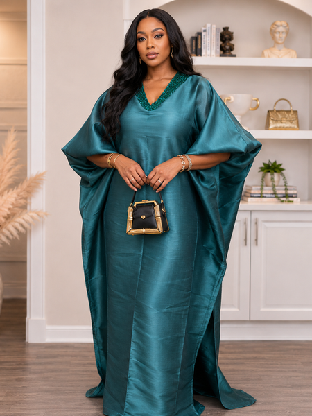 Lolo Luxe Beaded Kaftan | Luxury African Kaftan Dress | AsoÉlan
