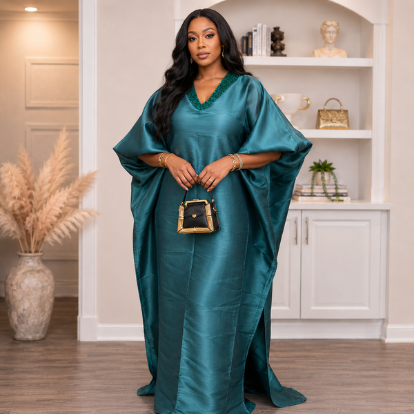 Lolo Luxe Beaded Kaftan | Luxury African Kaftan Dress | AsoÉlan