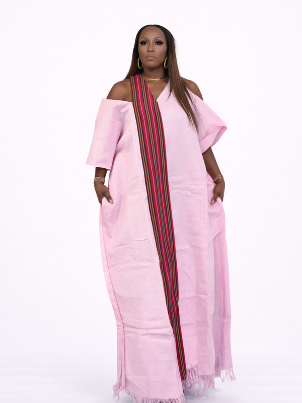 ABY Patch Flowy Kaftan Dress – 54” Luxe Boubou | African Aso Oke Statement Kaftan