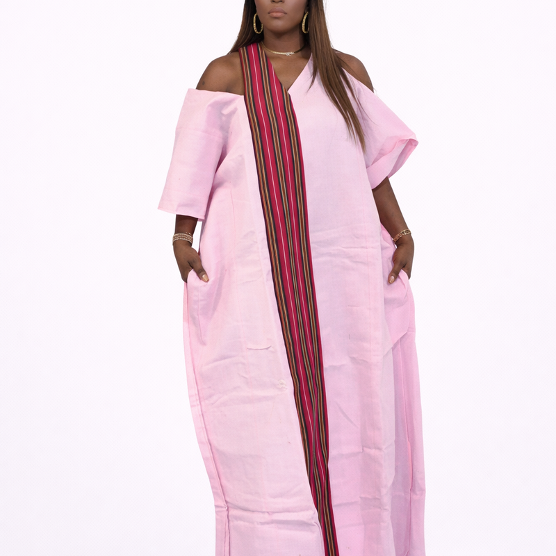 ABY Patch Flowy Kaftan Dress – 54” Luxe Boubou | African Aso Oke Statement Kaftan