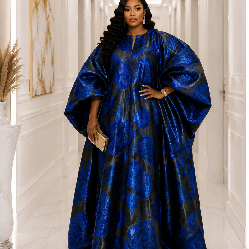 Jadel Liquid Organza Luxe Boubou Kaftan – Luxury African Kaftan Dress | Elegant Statement Occasion Wear