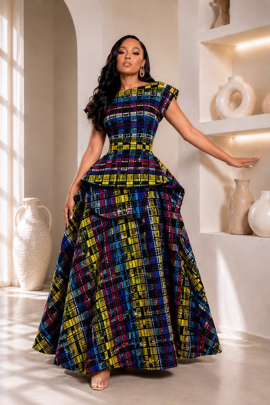 Adanna Ankara 2-Piece Tiered Skirt & Top Set