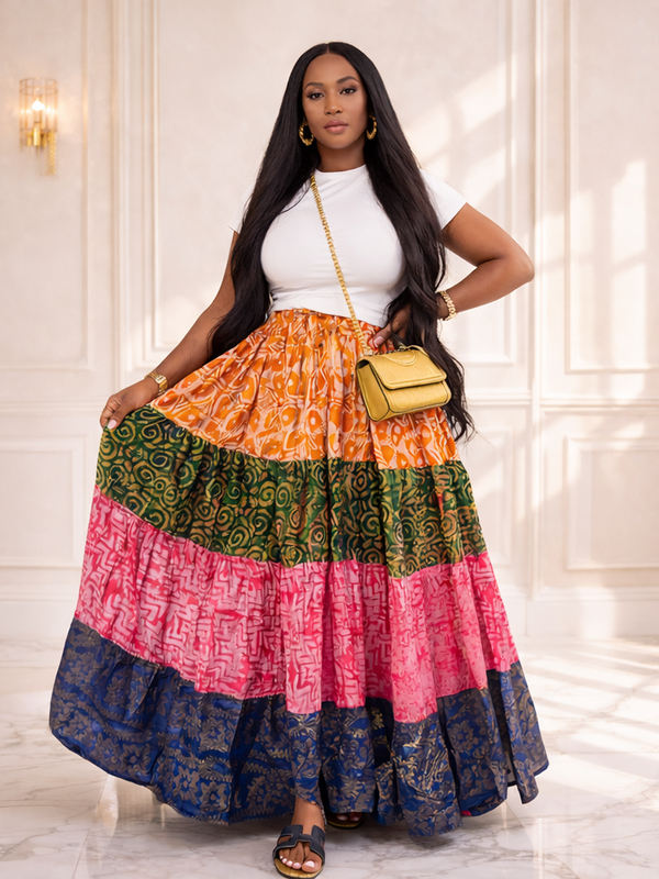Lamba Adire Patch skirt