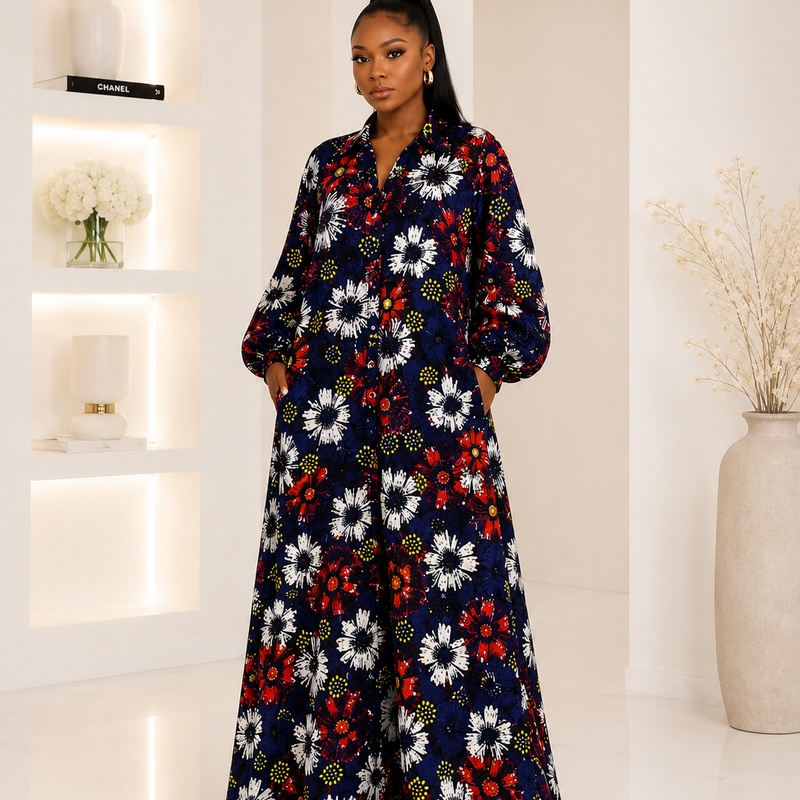 The Zaria Button-Down Shirt Dress