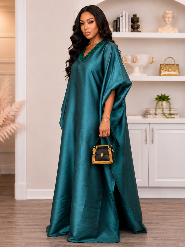 Lolo Luxe Beaded Kaftan | Luxury African Kaftan Dress | AsoÉlan