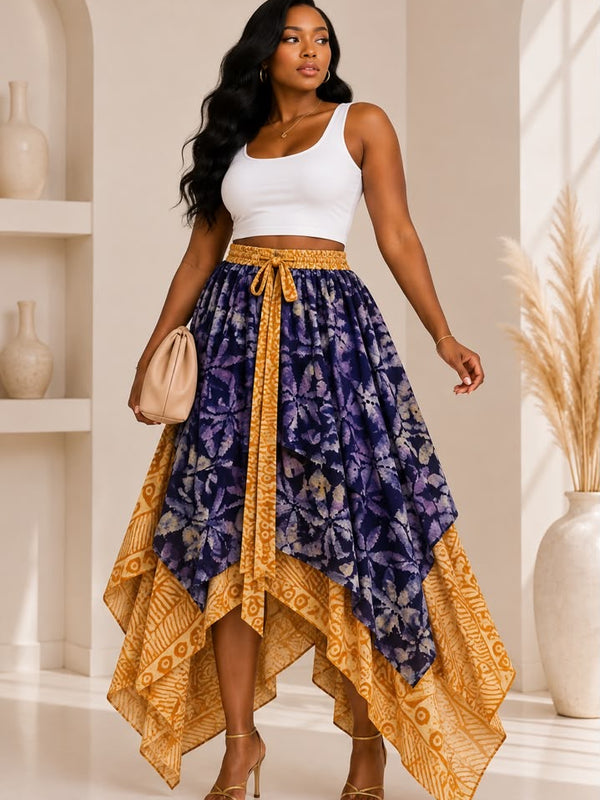 BANKE ADIRE LAYERED HANDKERCHIEF SKIRT