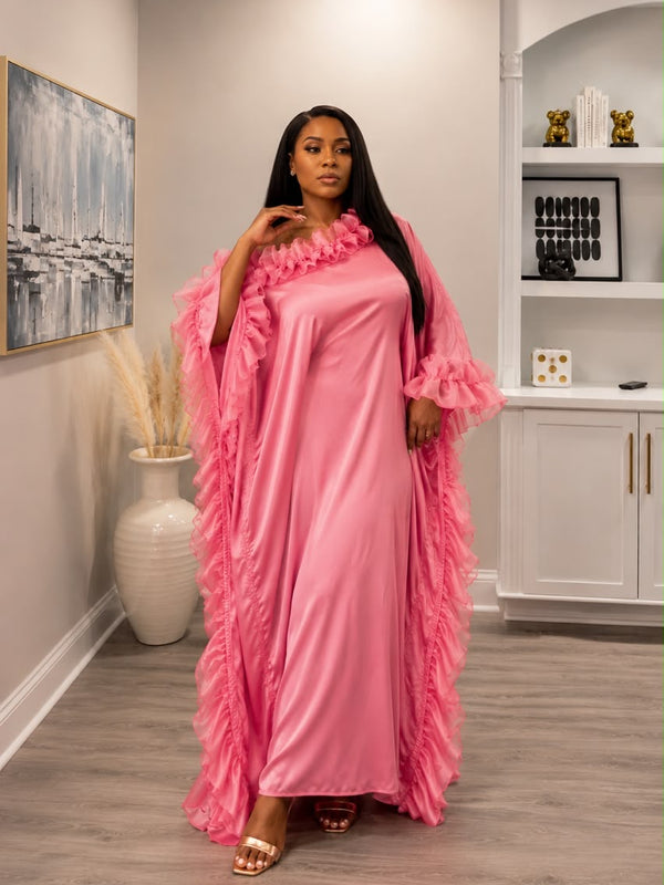Ruby Luxe Silk Kaftan – Luxury Oversized Silk Resort wear & Loungewear