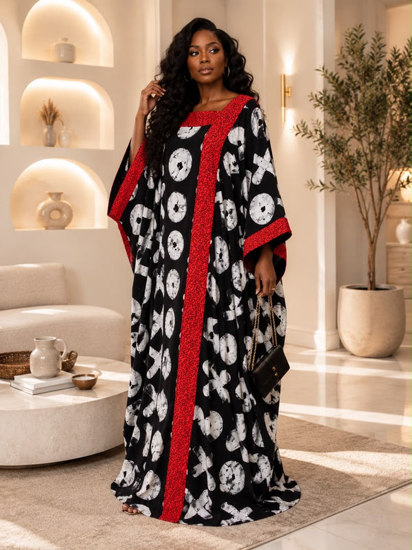Vikky Adire Kaftan Maxi Dress