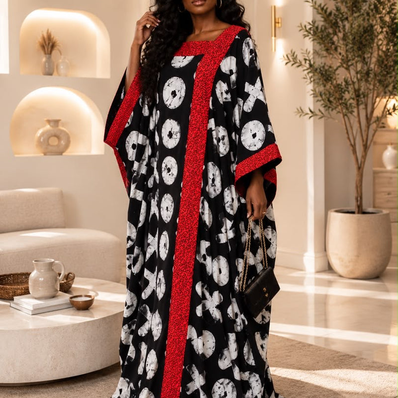 Vikky Adire Kaftan Maxi Dress