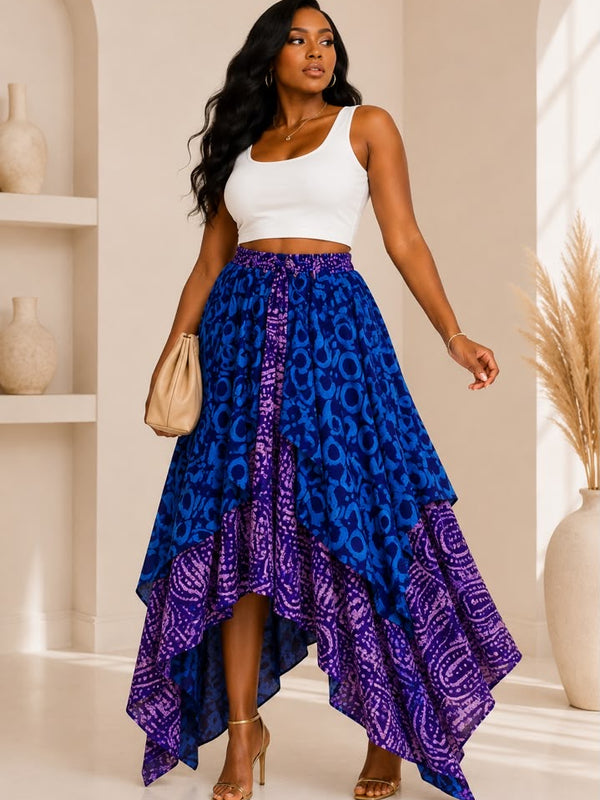 BANKE ADIRE LAYERED HANDKERCHIEF SKIRT