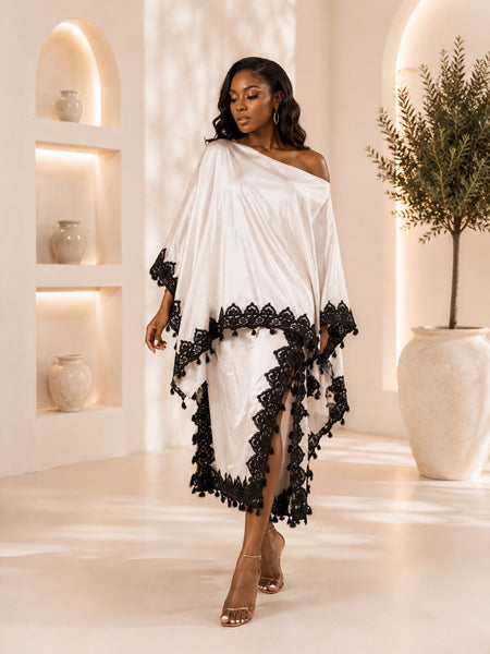 KURRAH OFF-SHOULDER 2-PIECE SILK SKIRT SET