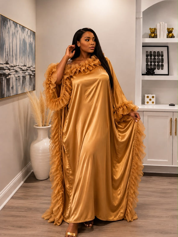 Ruby Luxe Silk Kaftan – Luxury Oversized Silk Resort wear & Loungewear