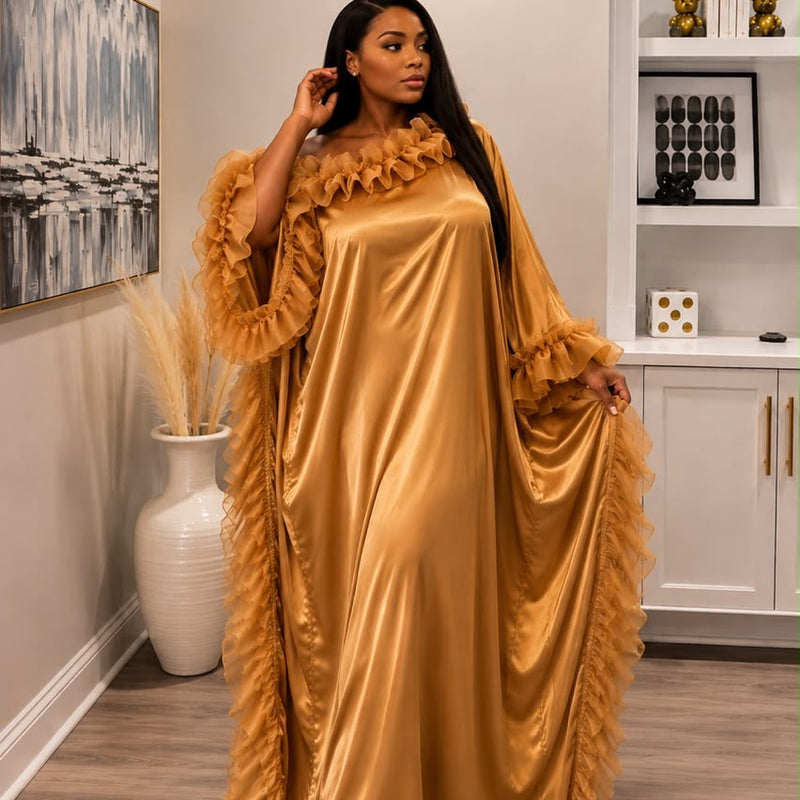 Ruby Luxe Silk Kaftan – Luxury Oversized Silk Resort wear & Loungewear