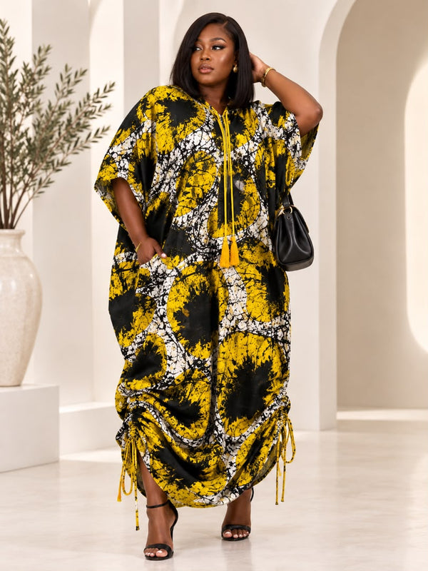 PHYNA ADIRE HOODIE KAFTAN